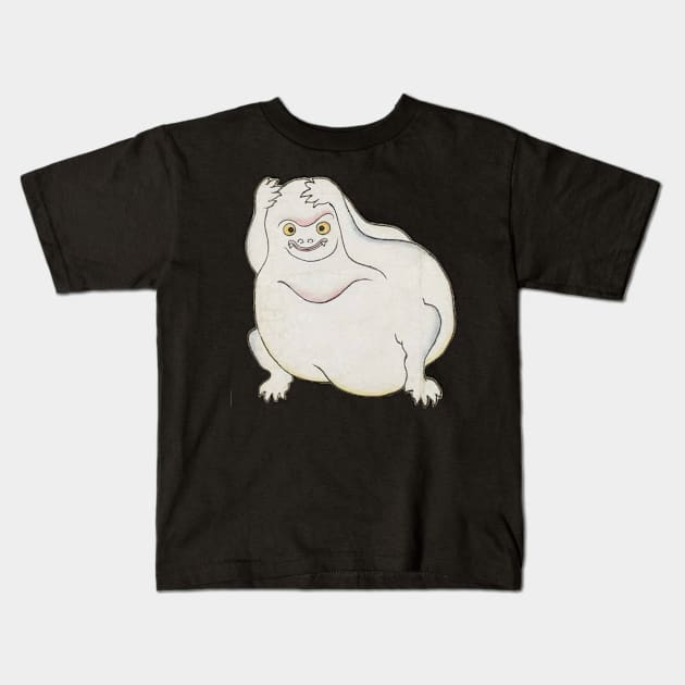 Cute Japanese Yokai Monster with Round Body and Short Arms Art Folklore Kids T-Shirt by TV Dinners